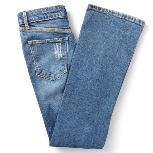 Grace & Emma Women’s Sz 4 Distressed Bootcut Jeans Blue High Rise Stretch Denim - Picture 13 of 13